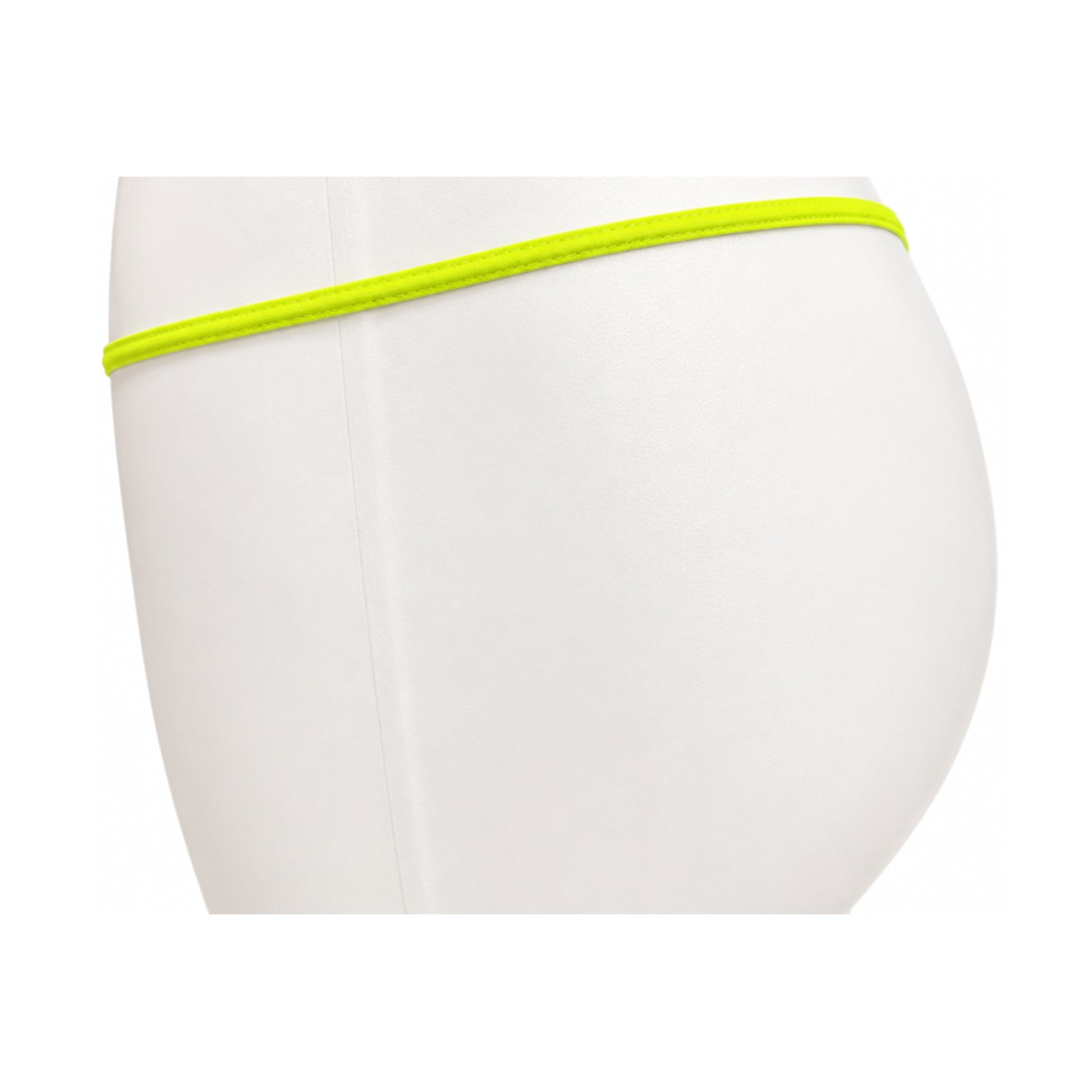 Fluro yellow stretch waistband side detail close-up