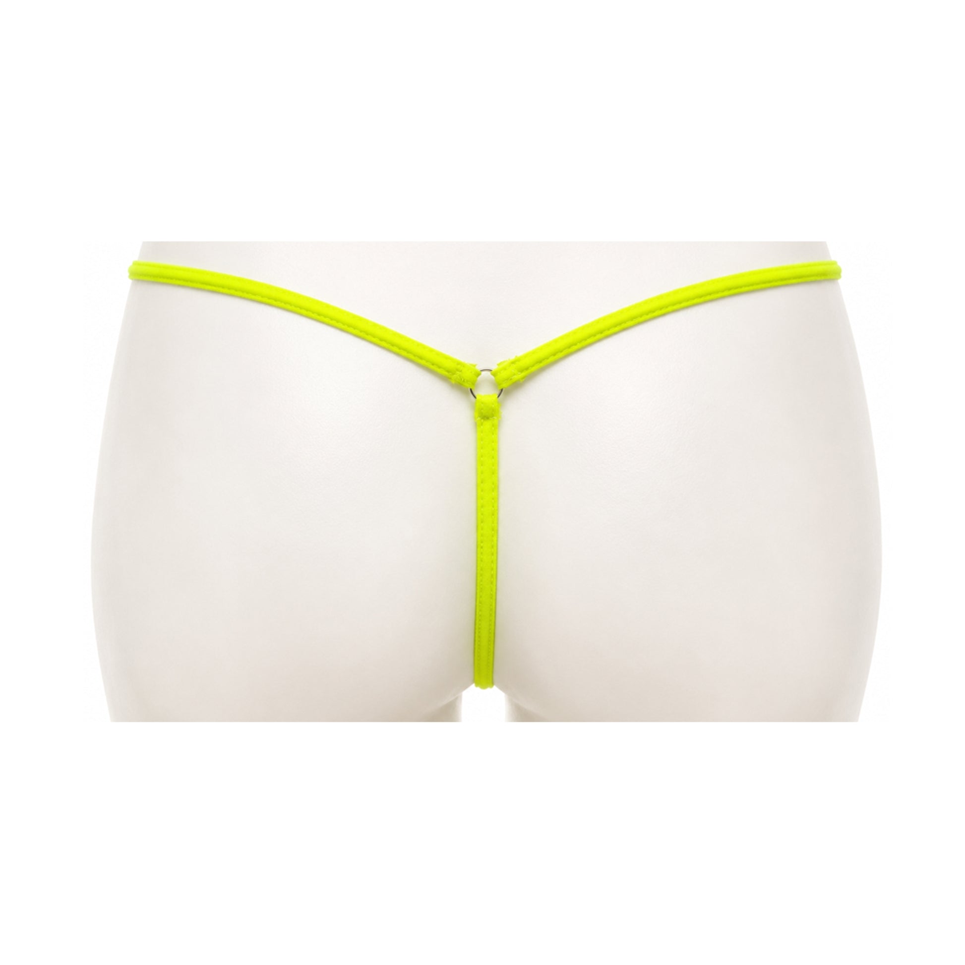 Fluro yellow T-string rear view with minimal straps