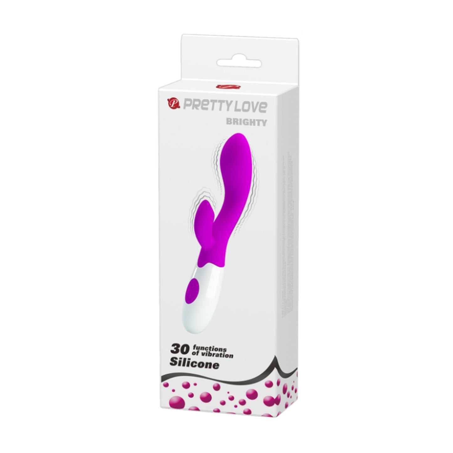 Pretty Love Brighty Rabbit Vibrator Magenta-White in retail packaging