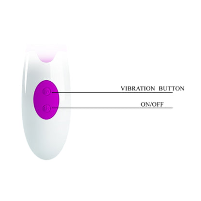 Close-up of control buttons on rabbit vibrator handle