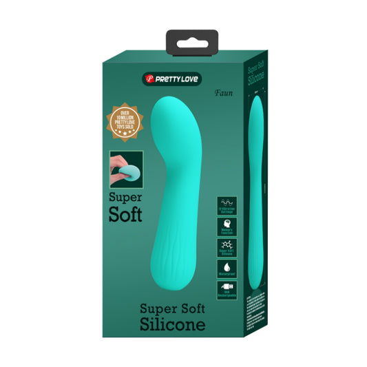Pretty Love Faun Flexible G-Spot Vibrator Teal in retail packaging