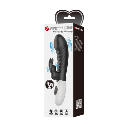 Pretty Love Naughty Bunny Rabbit Vibrator Black in retail packaging