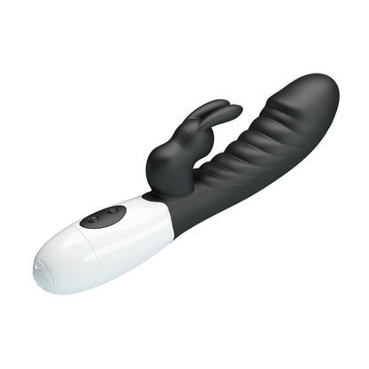 Angled view showing textured shaft and rabbit design