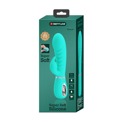 Pretty Love Prescott Rabbit Vibrator Teal in retail packaging