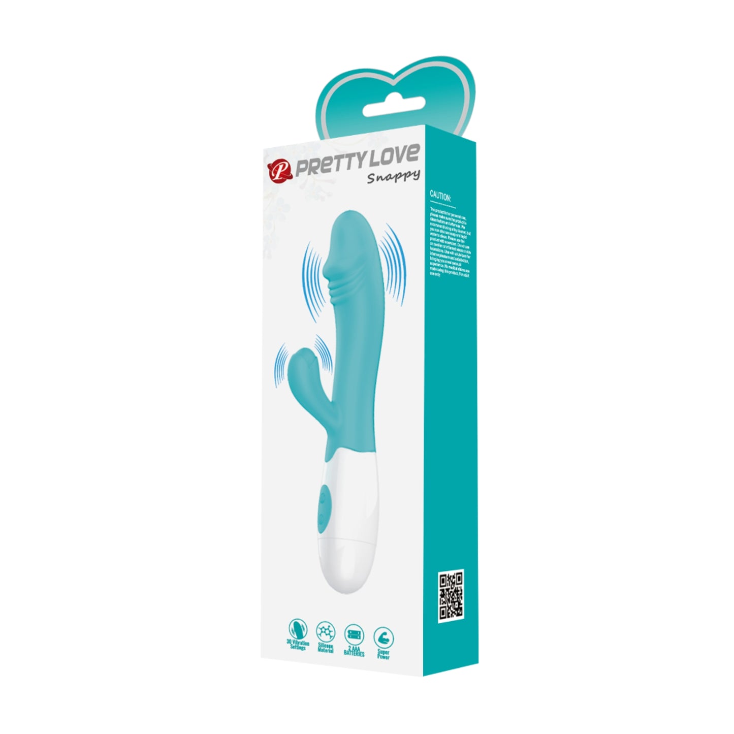 Pretty Love Snappy G-Spot Rabbit Vibrator Seafoam in retail packaging