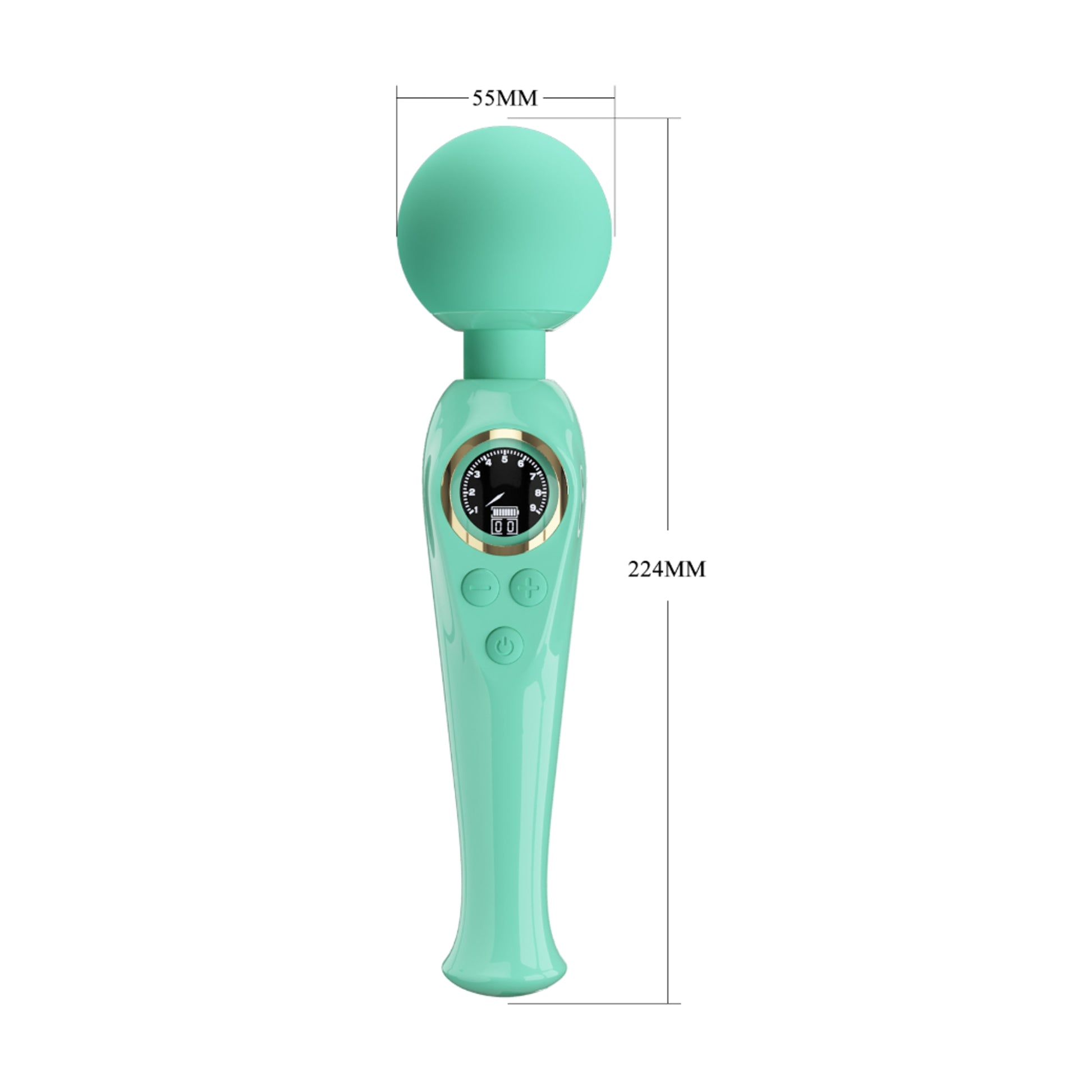 Product dimensions showing overall length and head diameter