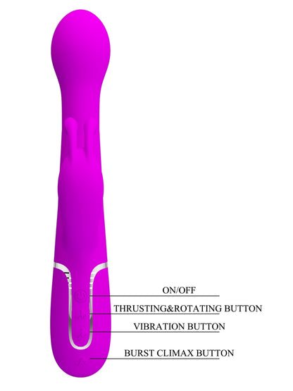 Pretty Love Dejon 3 in 1 Rabbit Vibrator Magenta