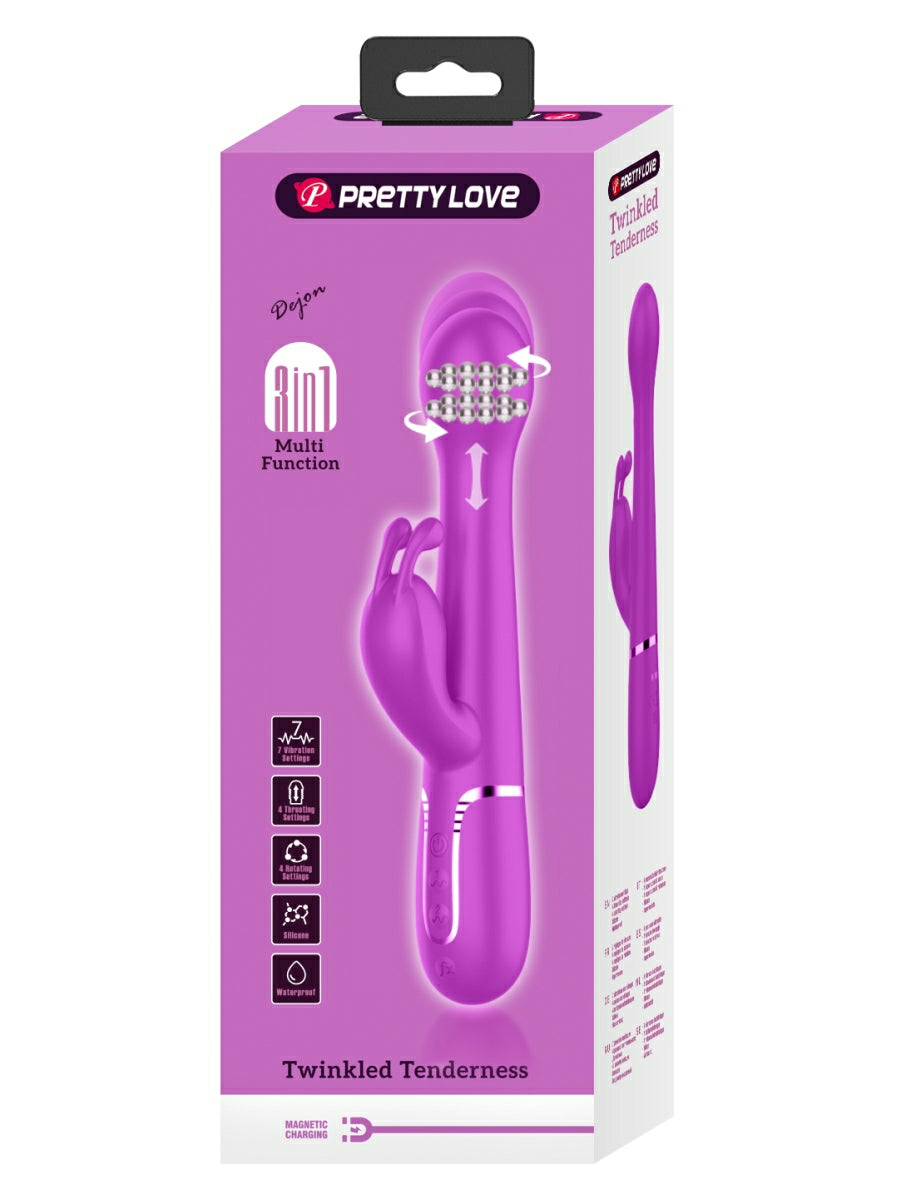 Pretty Love Dejon 3 in 1 Rabbit Vibrator Magenta