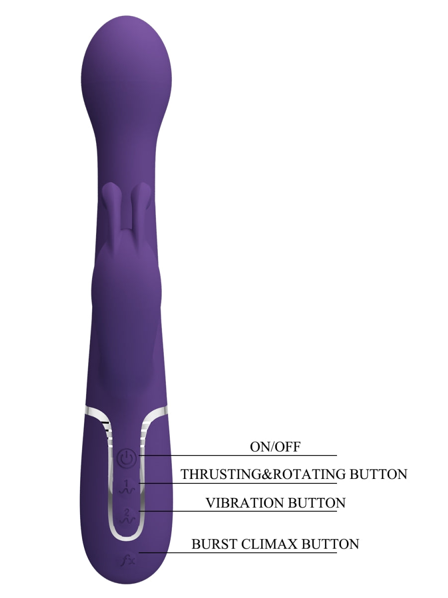 Pretty Love Dejon 3 in 1 Rabbit Vibrator Purple