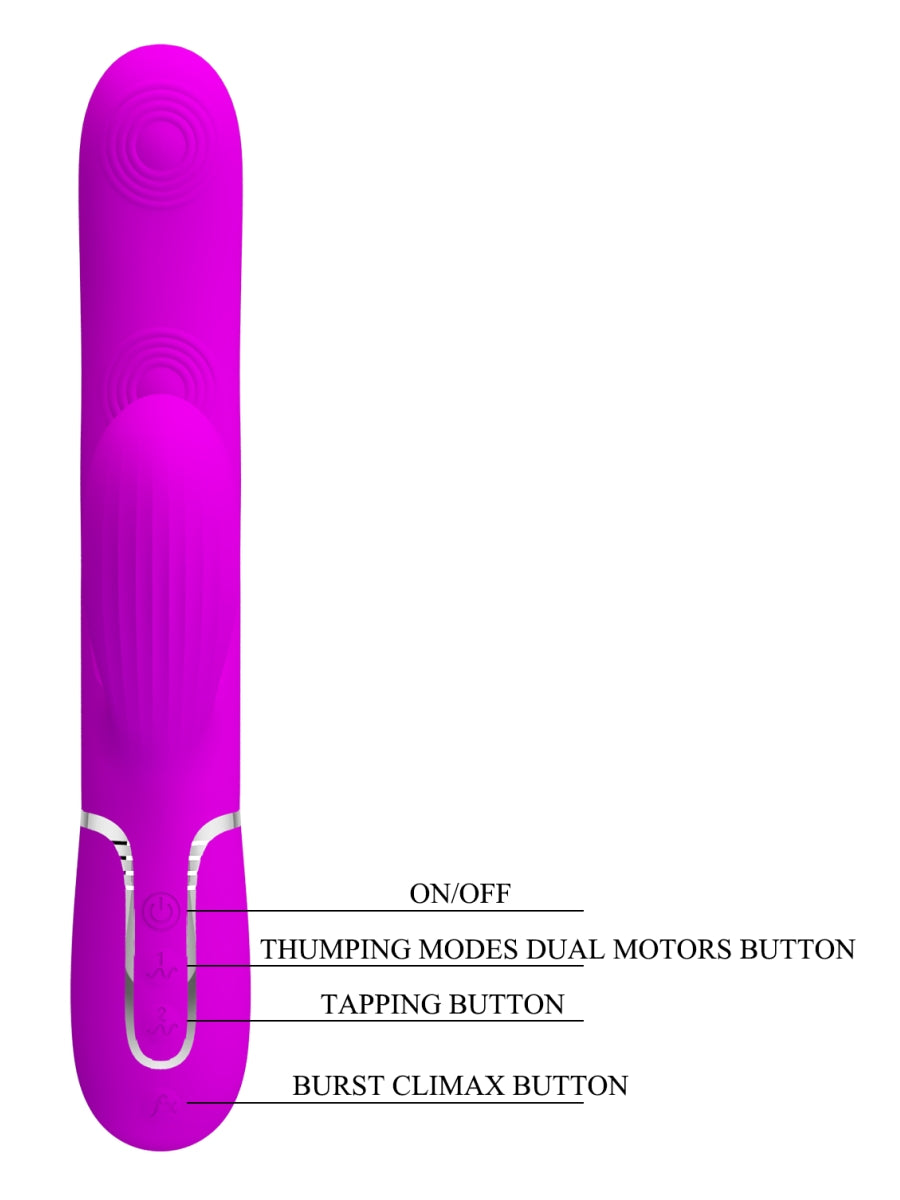 Pretty Love Perdita 3 In 1 Rabbit Vibrator Magenta