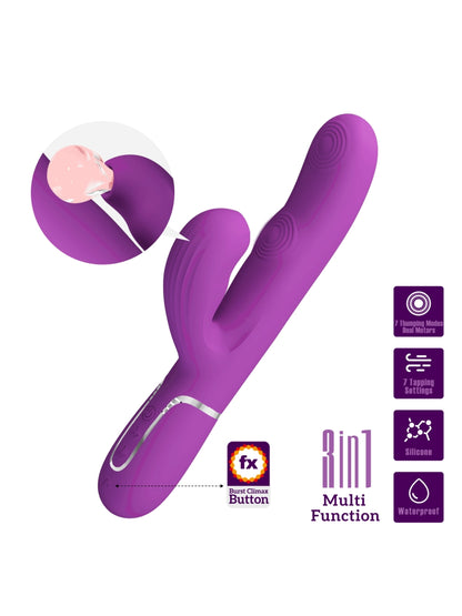 Pretty Love Perdita 3 In 1 Rabbit Vibrator Mauve