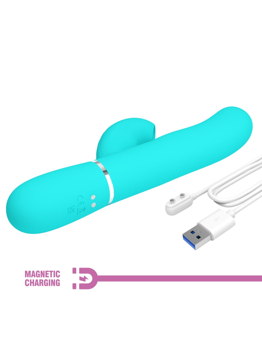Pretty Love Perdita 3 In 1 Rabbit Vibrator Teal