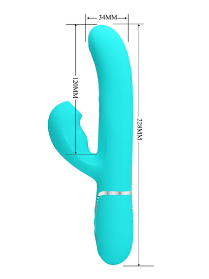 Pretty Love Perdita 3 In 1 Rabbit Vibrator Teal