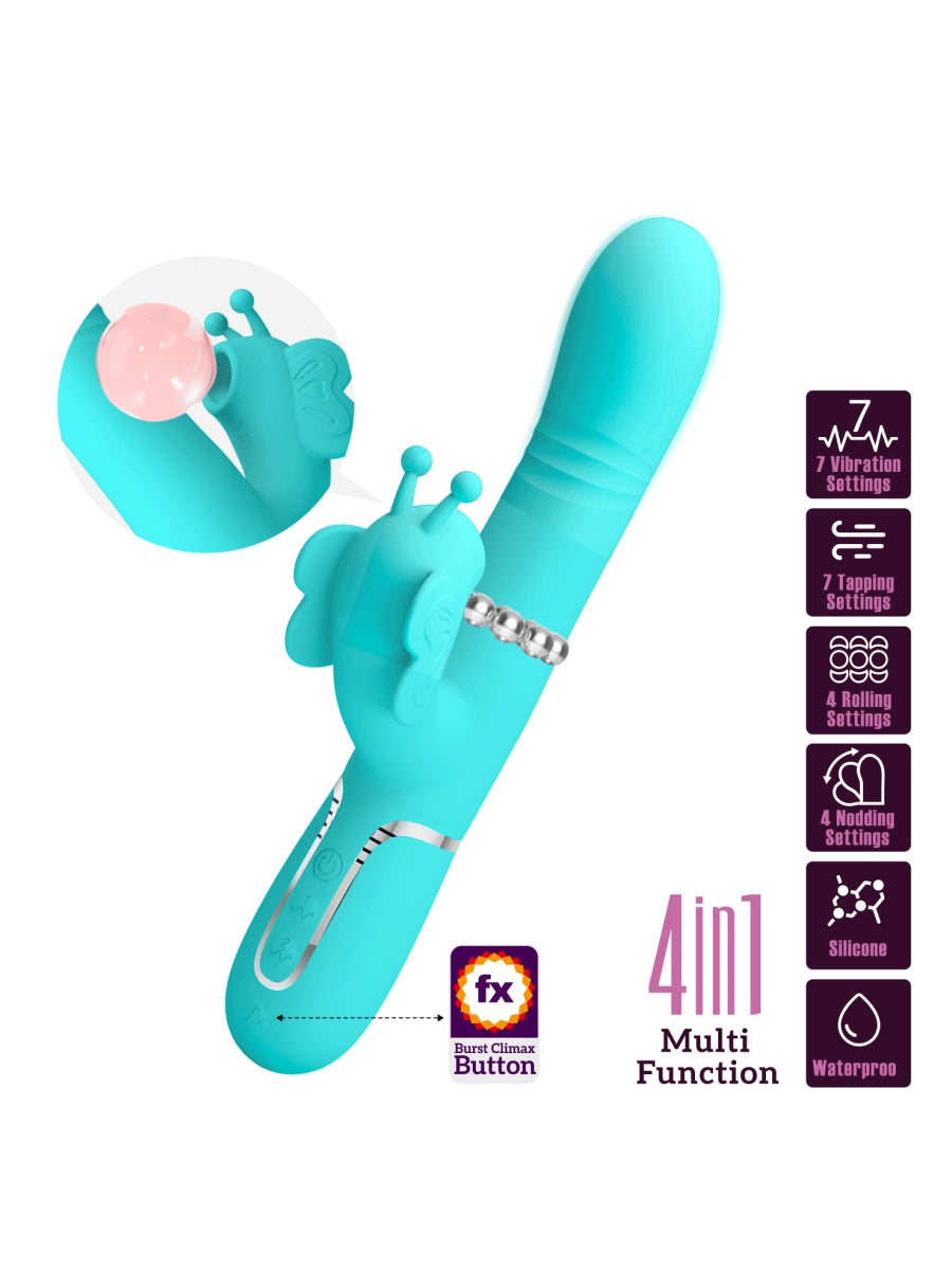 Pretty Love Ridgely 4 In 1 Rabbit Vibrator Teal