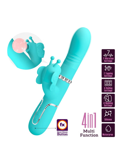 Pretty Love Ridgely 4 In 1 Rabbit Vibrator Teal