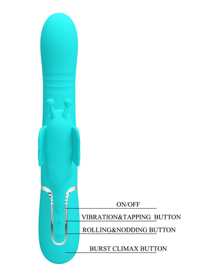 Pretty Love Ridgely 4 In 1 Rabbit Vibrator Teal