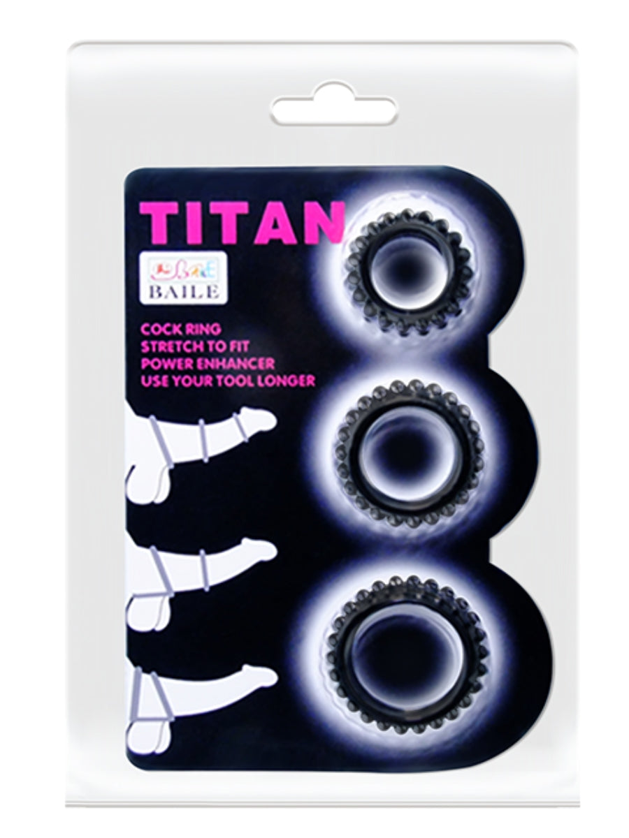 Pretty Love Titan Silicone Cockring Trio