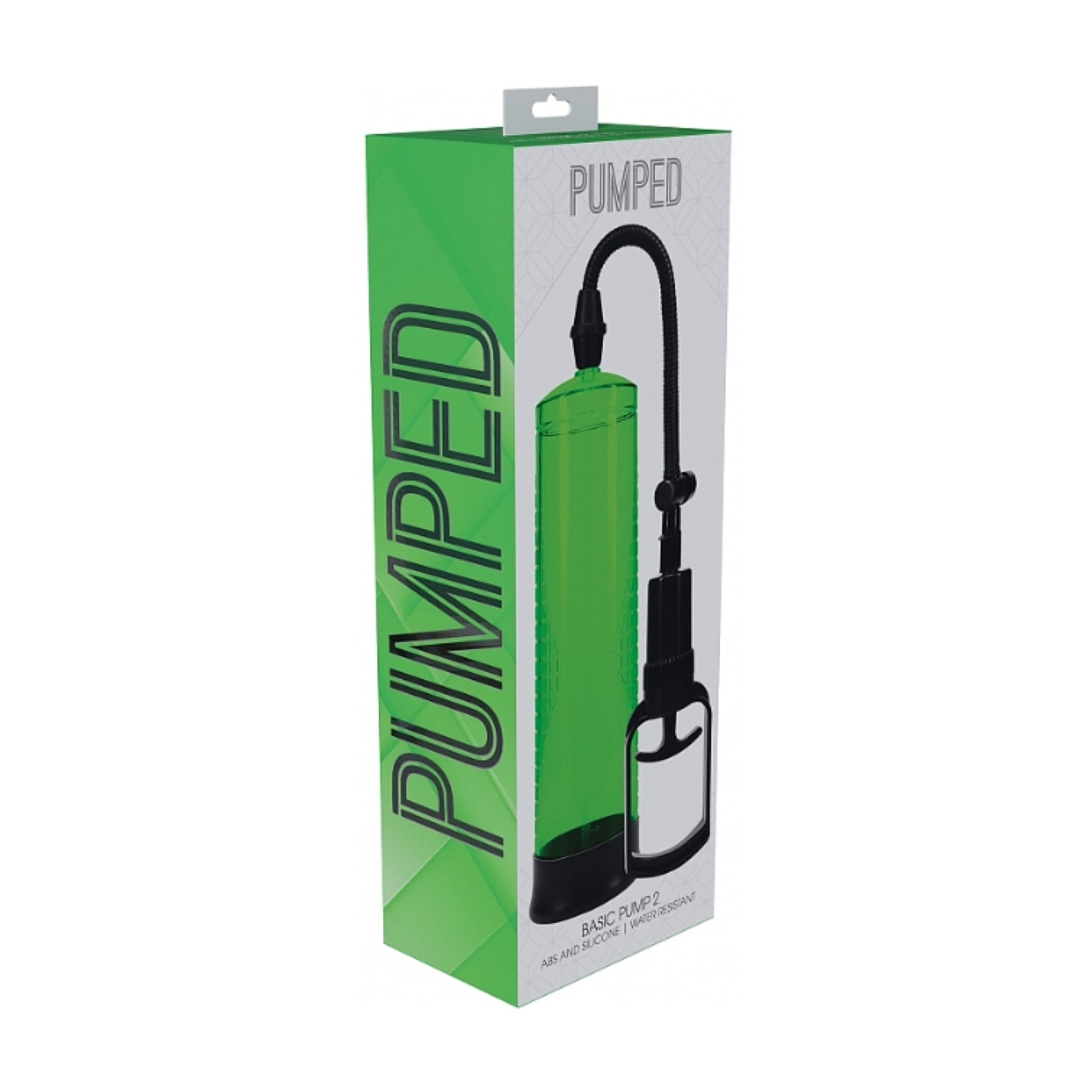 Pumped Basic 2 Penis Pump Green in retail packaging