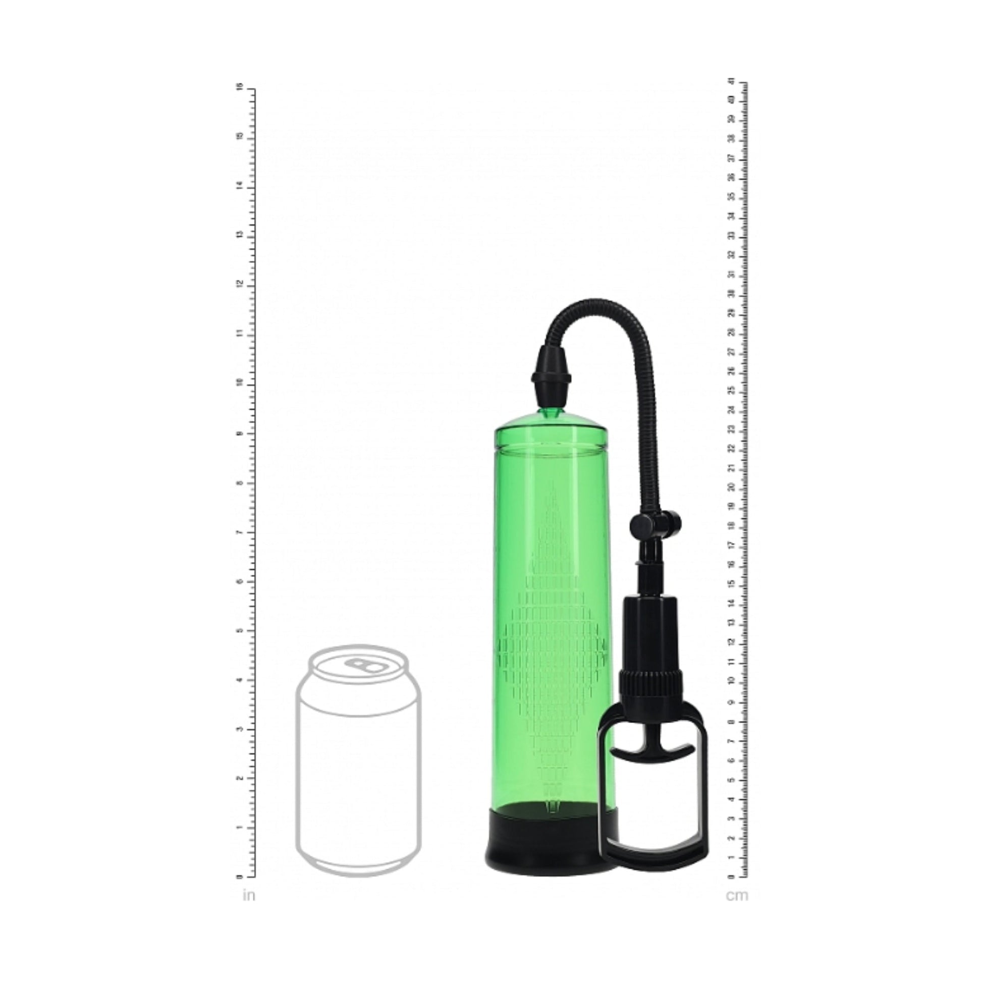 Measurement guide showing pump dimensions and size comparison