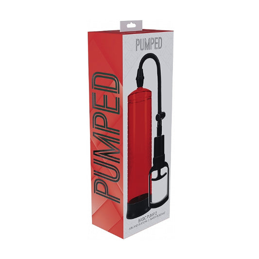Pumped Basic 2 Penis Pump Red in retail packaging