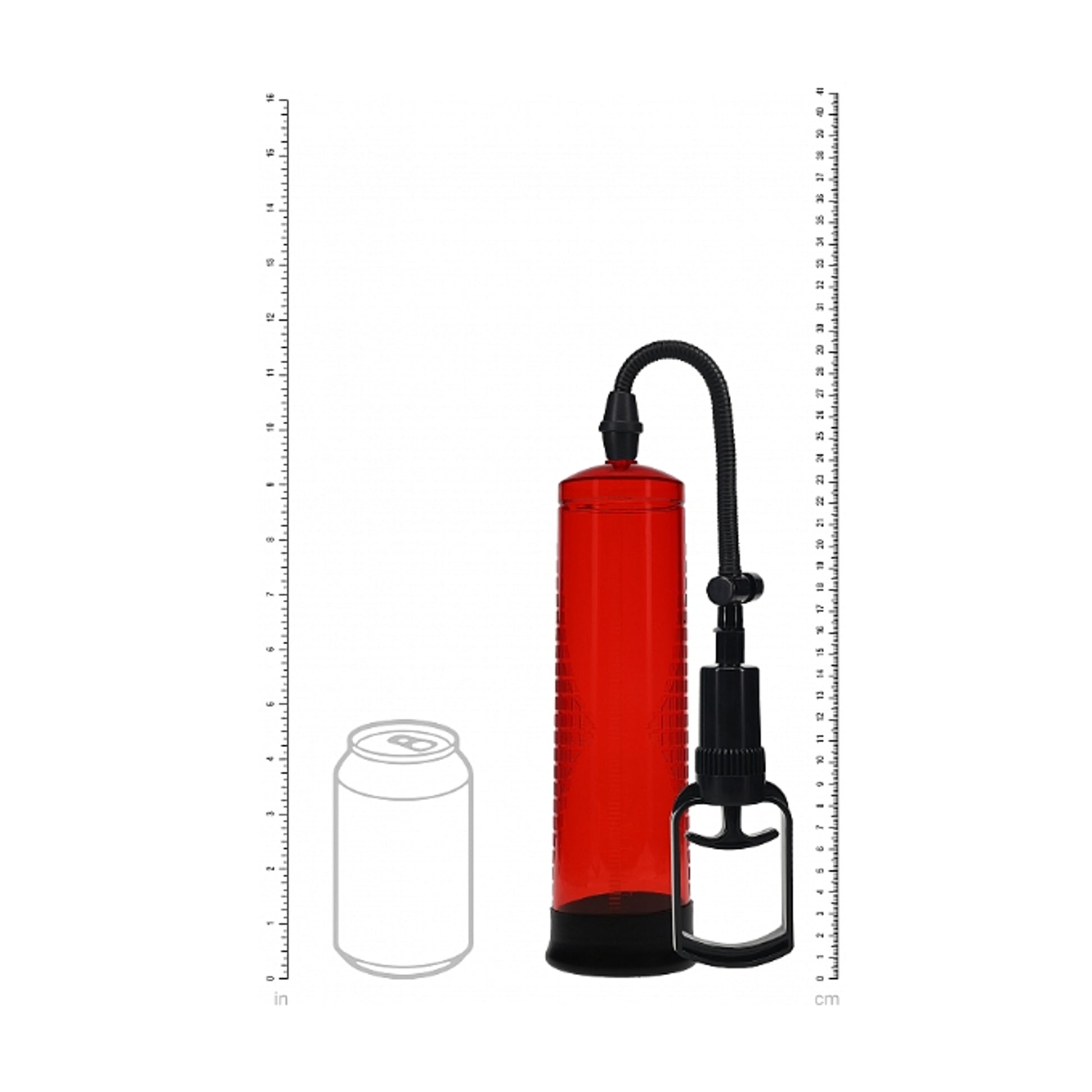 Measurement guide showing pump dimensions and size comparison