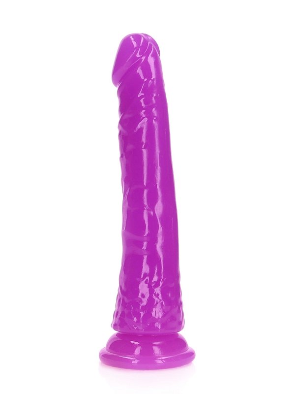 Real Rock Realistic Slim 6" Dildo Glow In The Dark Purple 3