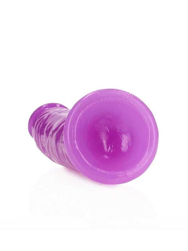 Real Rock Realistic Slim 6" Dildo Glow In The Dark Purple 4