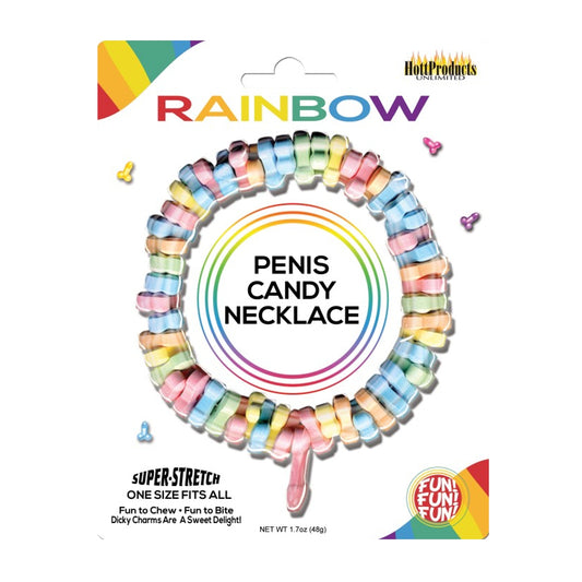 Rainbow Penis Candy Necklace retail packaging