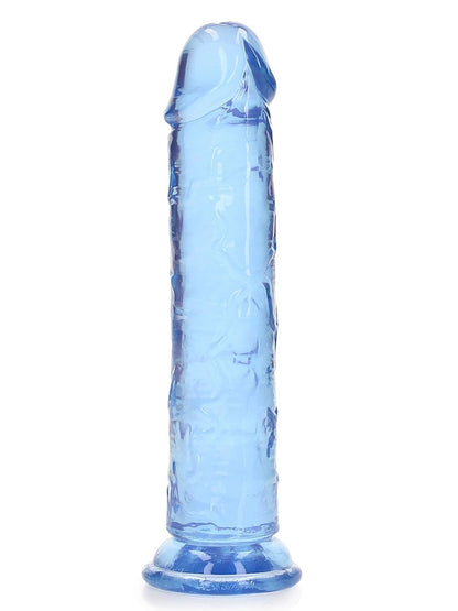 Real Rock Crystal Clear 7" Realistic Straight Dildo Blue