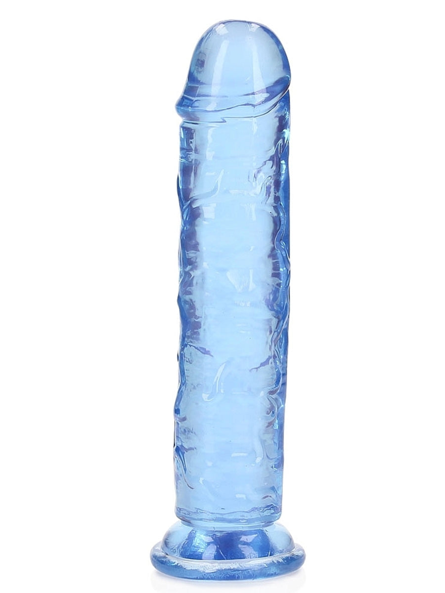 Real Rock Crystal Clear 7" Realistic Straight Dildo Blue