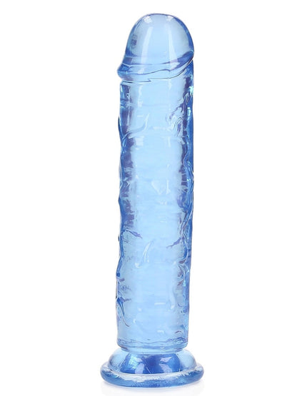 Real Rock Crystal Clear 7" Realistic Straight Dildo Blue