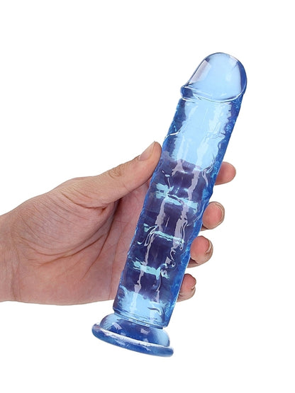 Real Rock Crystal Clear 7" Realistic Straight Dildo Blue