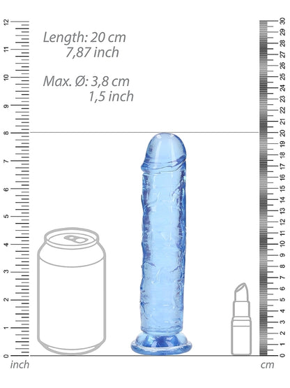 Real Rock Crystal Clear 7" Realistic Straight Dildo Blue