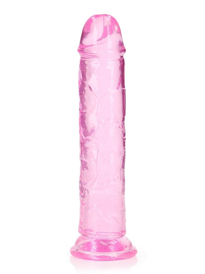 Real Rock Crystal Clear 8" Realistic Straight Dildo Pink