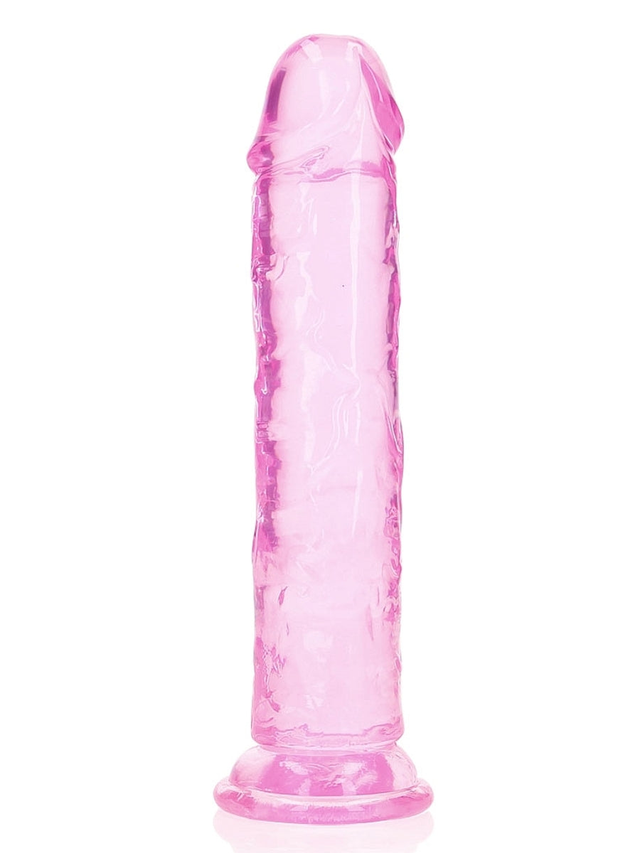 Real Rock Crystal Clear 8" Realistic Straight Dildo Pink
