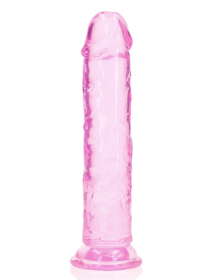 Real Rock Crystal Clear 8" Realistic Straight Dildo Pink