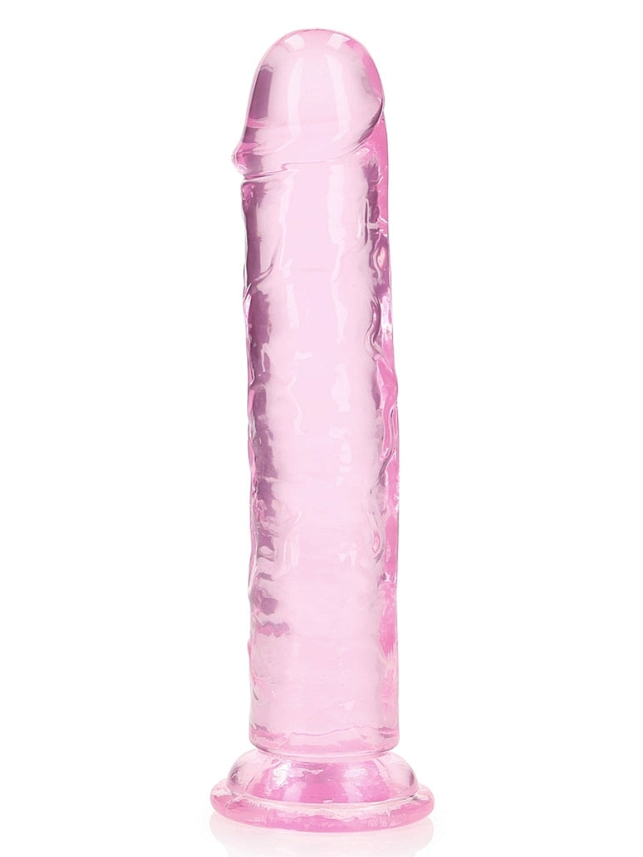 Real Rock Crystal Clear 8" Realistic Straight Dildo Pink