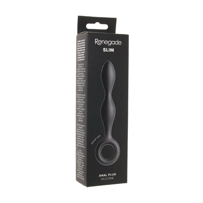 Renegade Slim Anal Plug Black in retail packaging
