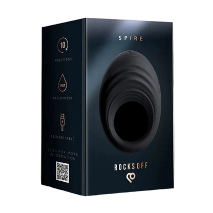 Retail packaging for Rocks Off Spire Vibrating Cock Ring