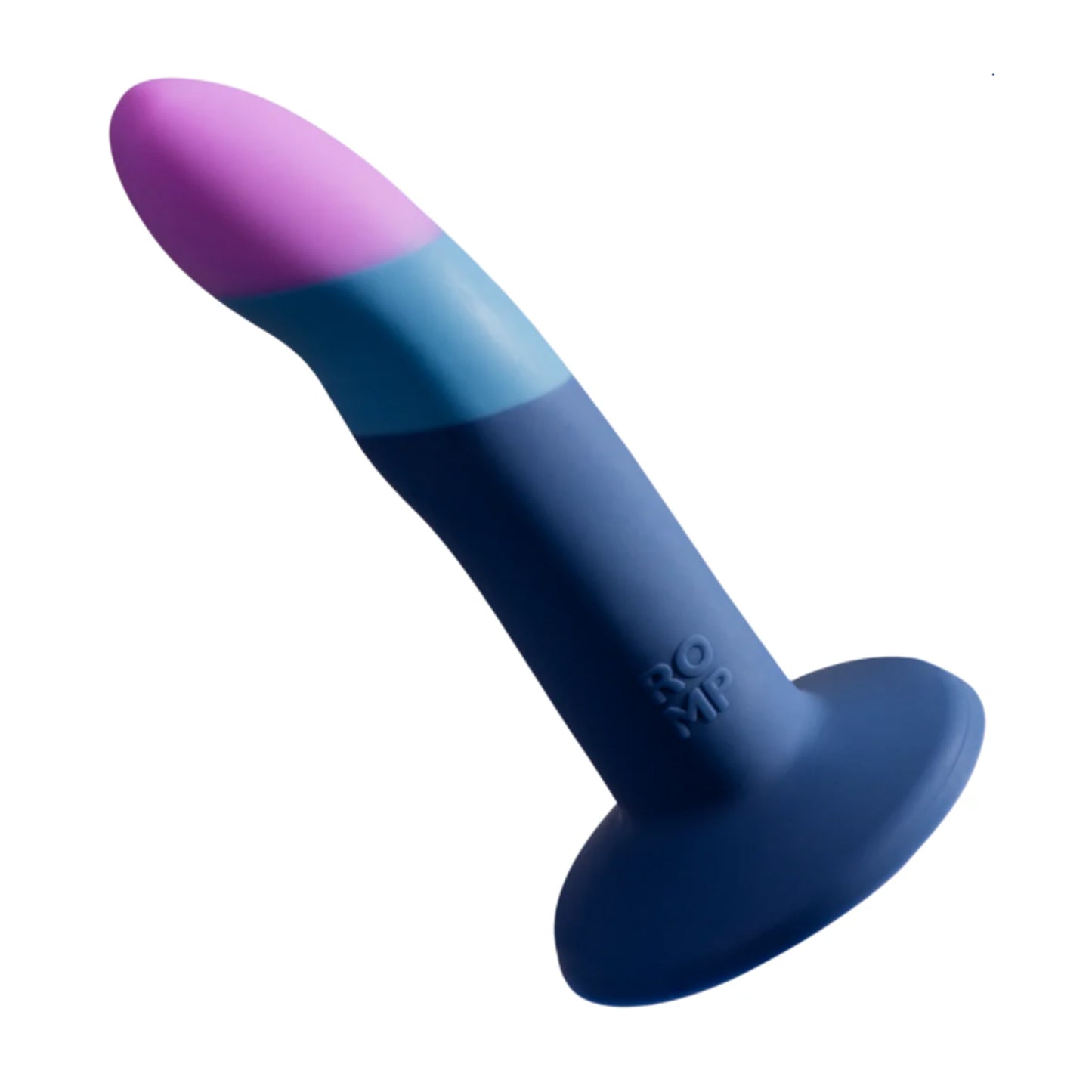 Side view of curved silicone Piccolo dildo