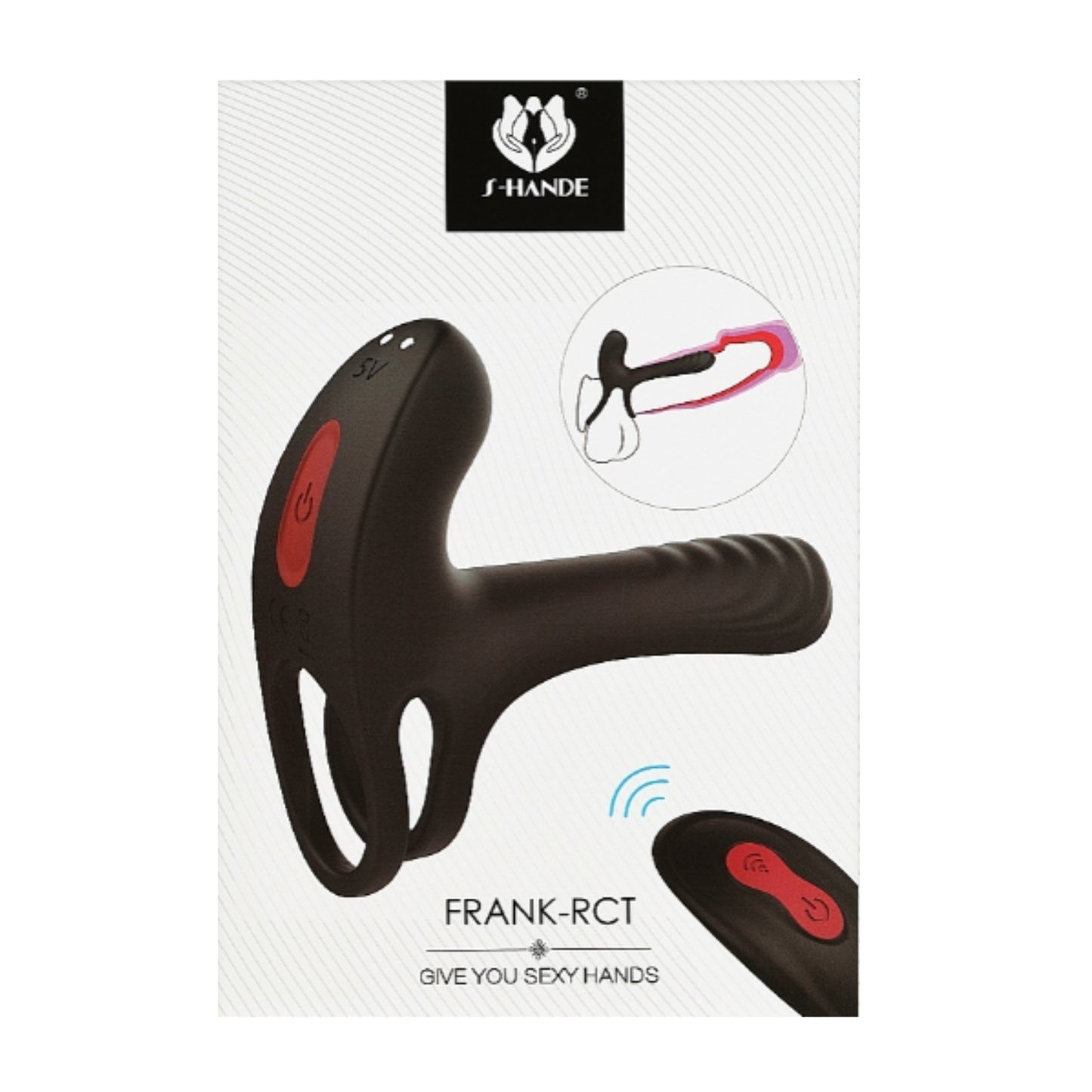 S-HANDE Frank RTC vibrating shaft and clit enhancer retail packaging front view