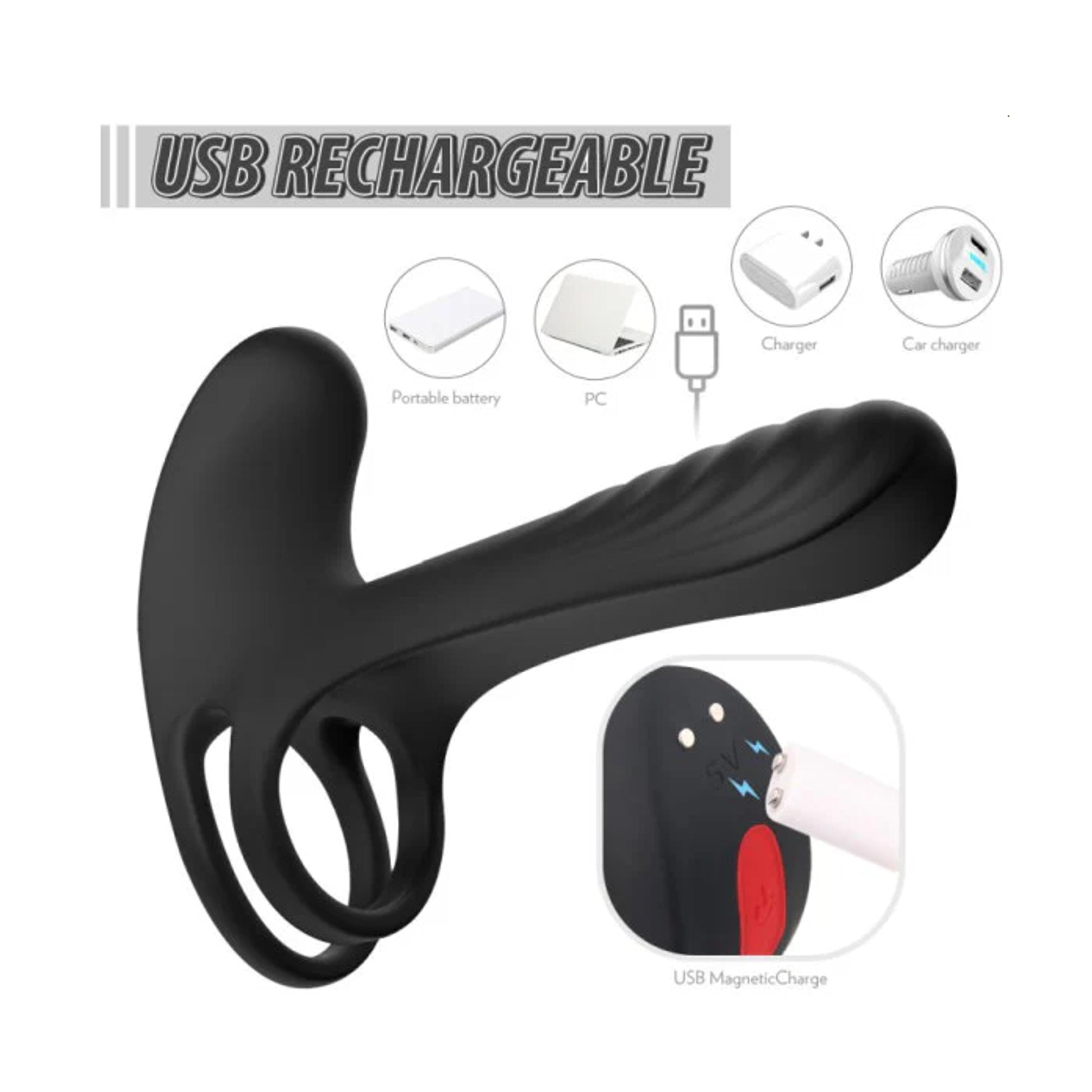 S-HANDE Frank RTC USB magnetic charging points and rechargeable design detail