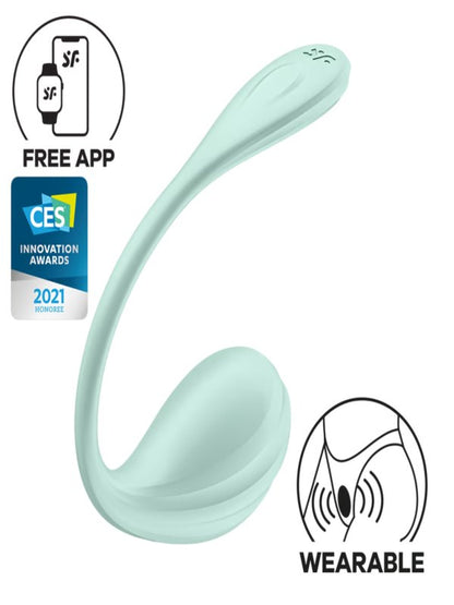 Satisfyer Smooth Petal Connect App Wearable Vibrator Mint 4