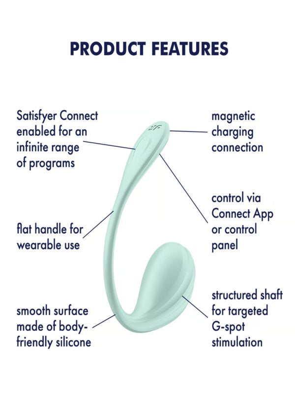 Satisfyer Smooth Petal Connect App Wearable Vibrator Mint 5
