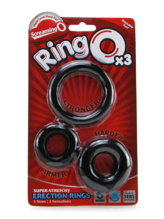 RingO x3 Cock Ring 3 Pack Black 1
