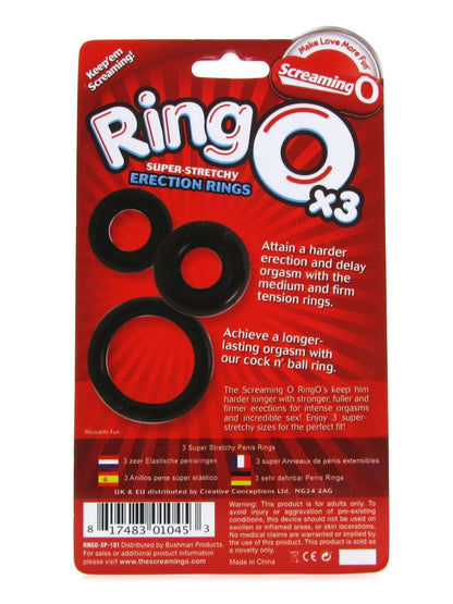 RingO x3 Cock Ring 3 Pack Black 4