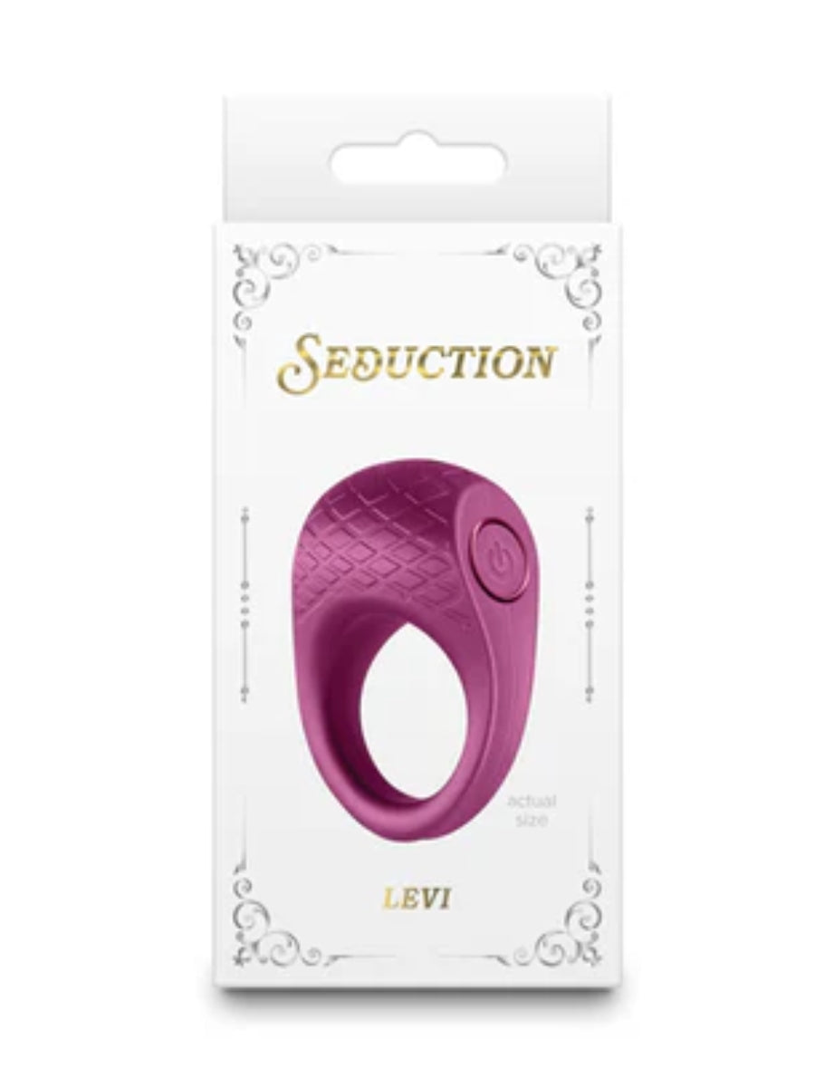 Seduction Levi Vibrating Cock Ring Metallic Burgundy 1