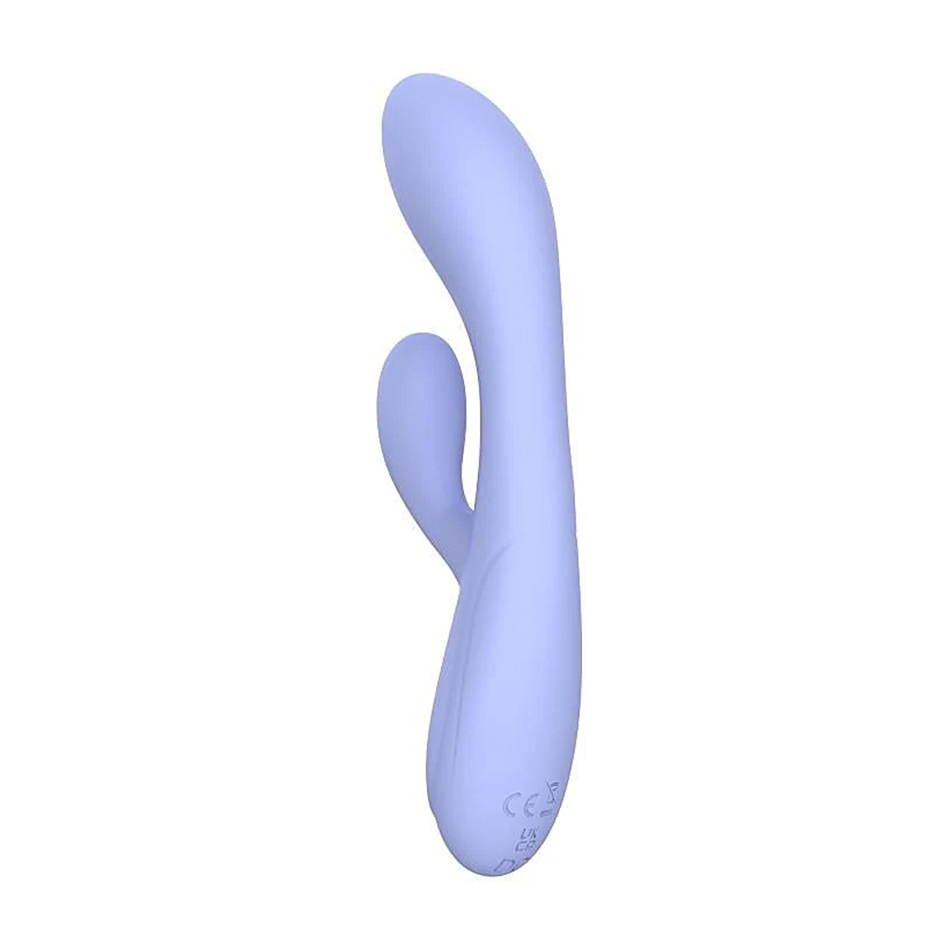 Angled profile showing ergonomic rabbit vibrator shape