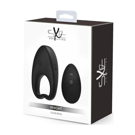 SXE Knight vibrating cock ring in retail packaging