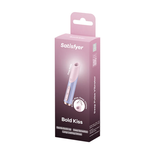 Satisfyer Bold Kiss Air Pulse Clitoral Stimulator in retail packaging